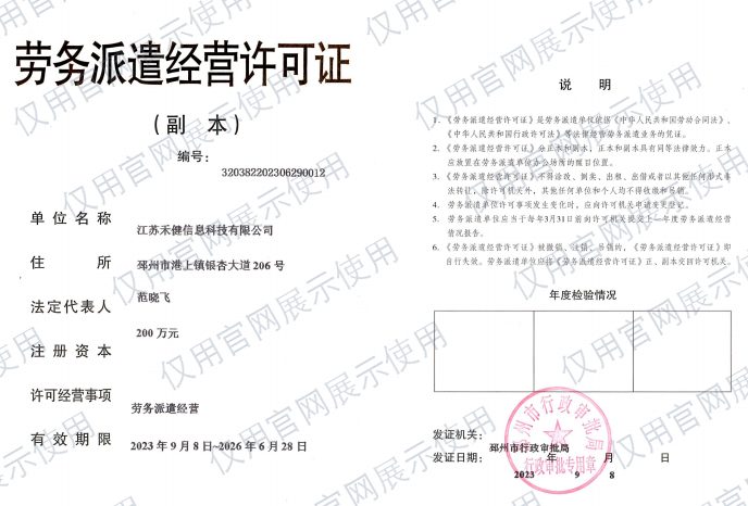 劳务派遣经营许可证